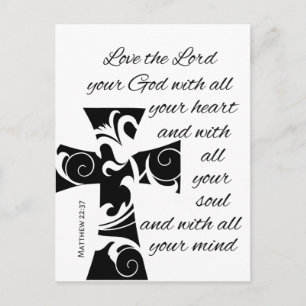 modern chic CROSS + BIBLE VERSE   Postcard