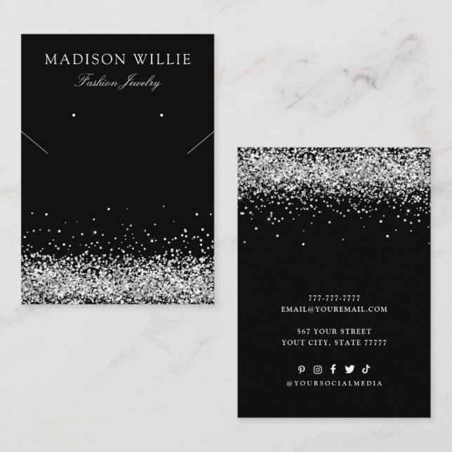 Modern Chic custom colour necklace earring display Business Card (Front/Back)