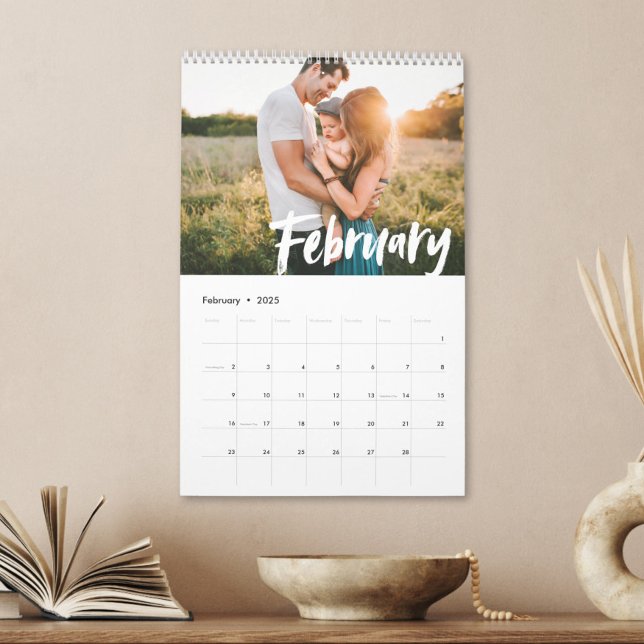 Modern Chic CUSTOMIZABLE COLOR Script Photo Calendar (Creator Uploaded)