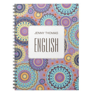 Modern Chic Cute Trendy Colorful Pattern Class Not Notebook