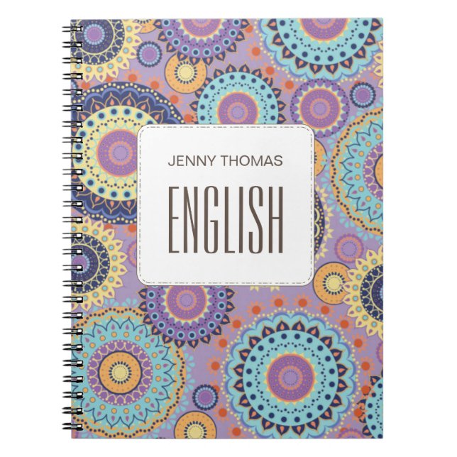 Modern Chic Cute Trendy Colorful Pattern Class Not Notebook (Front)
