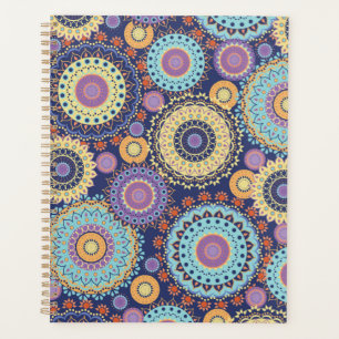 Modern Chic Cute Trendy Colourful Navy Pattern Planner