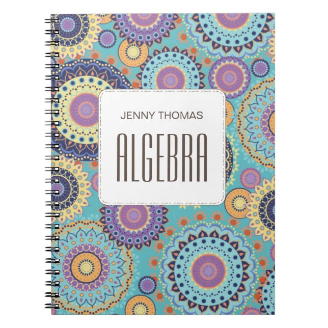 Modern Chic Cute Trendy Colourful Pattern Class Notebook (Front)