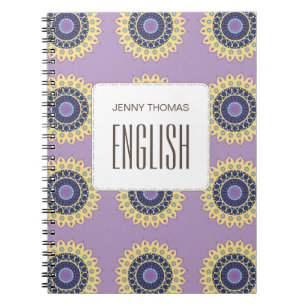 Modern Chic Cute Trendy Colourful Pattern Class Notebook