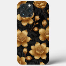 Modern Chic Dark Golden Flowers Costum
