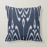 Modern chic decorative blue and white ikat pillow<br><div class="desc">A bold and charming abstract ikat pattern in indigo blue and white. the contemporary decorative ikat pillows enliven your interiors with modern chic.</div>