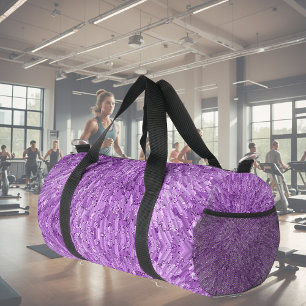 Modern, chic design in purple with glitter effect duffle bag