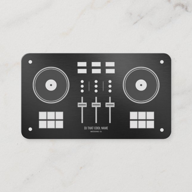 Modern Chic DJ Controller Business Card (Front)