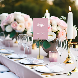 Modern Chic Dusty Rose Custom Wedding Table Name Number