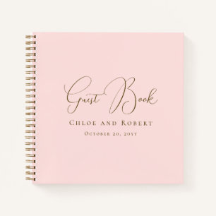 Modern Chic Elegant Blush Pink Wedding Guest Book