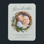 modern chic elegant leafy wreath photo magnet<br><div class="desc">Let that special person know they're the Worlds greatest grandmother with this modern minimal watercolor eucalyptus foliage and typography design,  add your own photo. Beautiful thoughtful gift.</div>