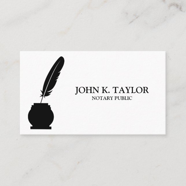 Modern chic elegant notary public business card (Front)
