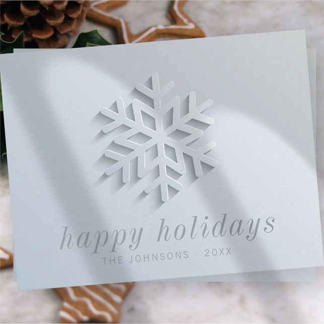 Modern Chic Elegant Snowflake Holiday Card (Creator Uploaded)