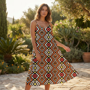 Modern Chic Ethnic Mosaic Geometric Pattern Fabric