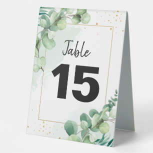 Modern Chic Eucalyptus Foliage Table Number Card