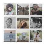 Modern Chic Family Photo Collage Keepsake Trendy Tile<br><div class="desc">Simple and modern minimalist photo collage tile in an Instagram friendly photo grid. Perfect as a family keepsake,  a sweet memory for your bestie,  or a treasured gift for grandparents.</div>