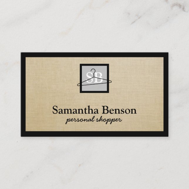 Modern chic fashion stylist personal shopper business card (Front)