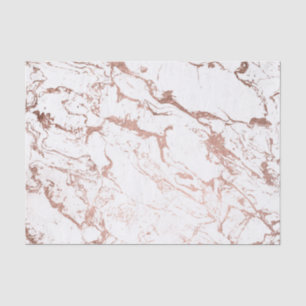Modern chic faux rose gold white marble tissue paper