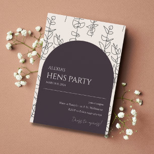 Modern Chic Floral Arch Hens Party Invitation