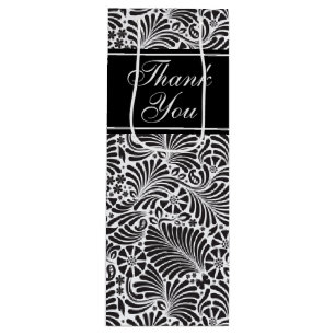 Modern Chic Floral Pattern Personalised Wine Gift Bag