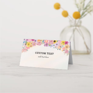 Modern Chic Floral Place Cards Wildflower Theme