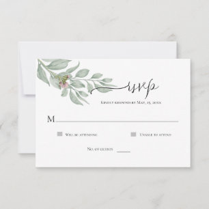 Modern Chic Floral Simple RSVP Card