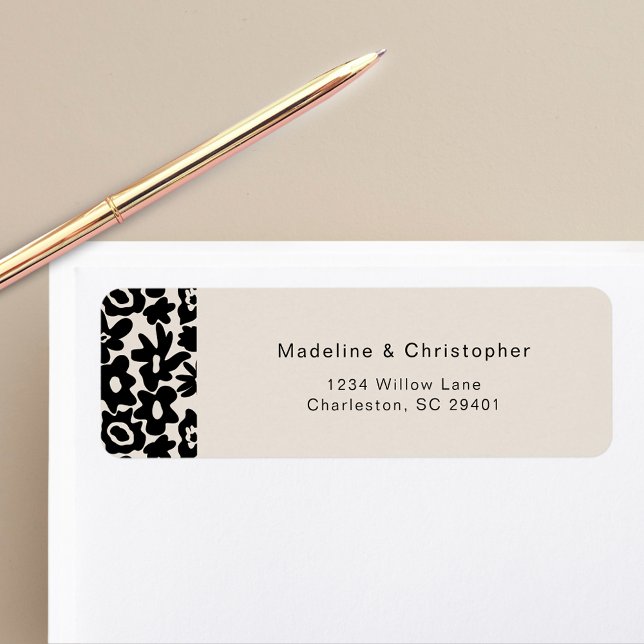 Modern Chic Floral Wedding Return Address (Creator Uploaded)