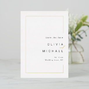 Modern chic frame minimalist photo save the date