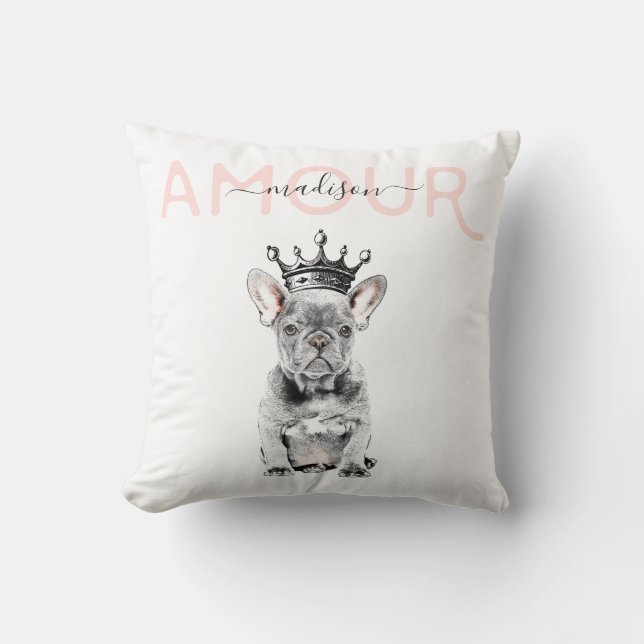 Modern Chic French Bulldog Royal Double Sided Cushion (Front)