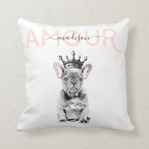 Modern Chic French Bulldog Royal Double Sided Cushion