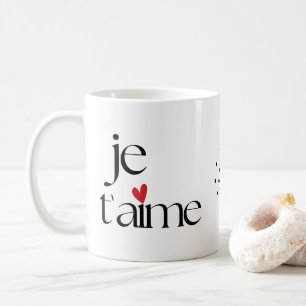 Modern Chic French Je T'aime I love you Coffee Mug
