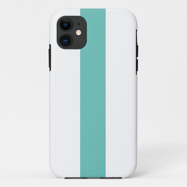 Modern Chic Fun Teal Aqua White Nautical Stripes Case-Mate iPhone Case (Back)