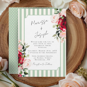 Modern Chic Garden Floral Wedding Invitation