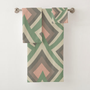 Modern Chic Geometric Pastel Colours Bath Towel Set
