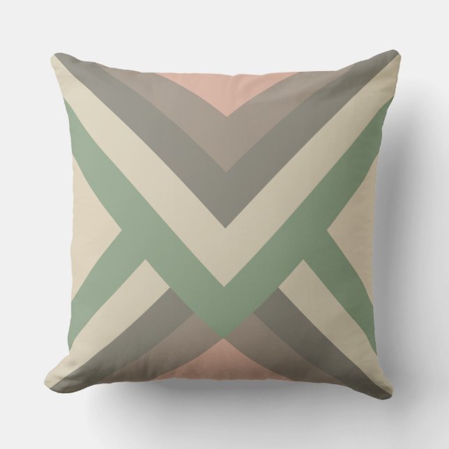 Modern Chic Geometric Pastel Colours Cushion (Front)
