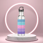 Modern Chic Girly Colour Block Personalised Name 710 Ml Water Bottle<br><div class="desc">This colourful and modern design features a colour block pattern in turquoise,  pink and purple with your personalised name #waterbottles #drinkware #personalizedgifts</div>
