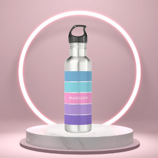 Modern Chic Girly Colour Block Personalised Name 710 Ml Water Bottle