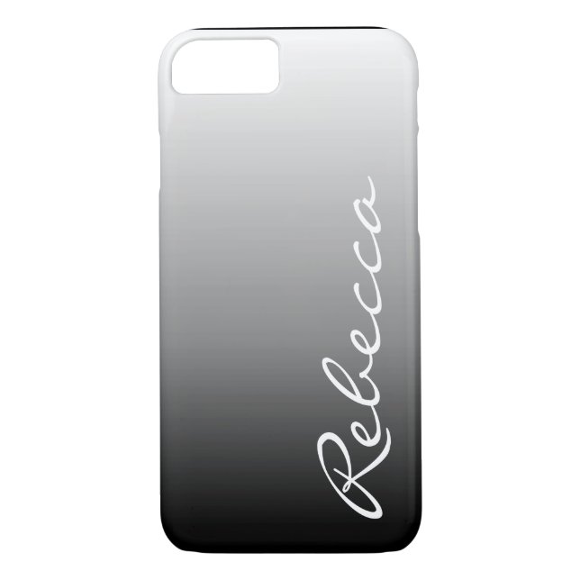Modern chic girly customisable grey ombre Case-Mate iPhone case (Back)