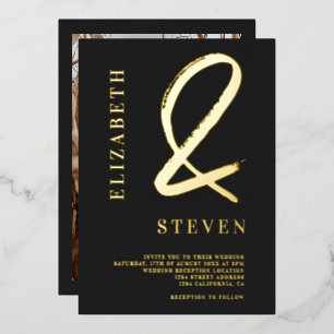 Modern chic gold ampersand names photo wedding