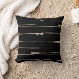Modern Chic Gold, Black Abstract Boutique Art Deco Cushion