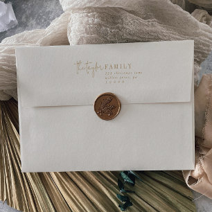 Modern Chic Gold Family Christmas Card Envelope
