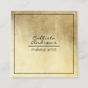 Modern Chic Gold Foil Makeup Artist Square Business Card
