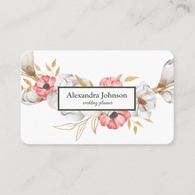 Modern Chic Gold Leaf Foil Luxury Business Card (Front)