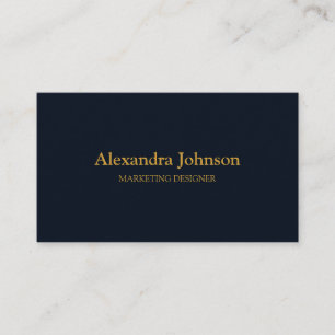Modern Chic Gold Navy Blue Minimalist Professional Business Card