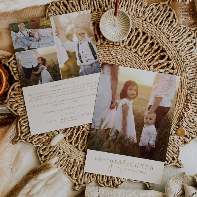 Modern Chic | Gold New Year Photo Year in Review Holiday Card (Creator Uploaded)