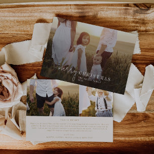 Modern Chic   Gold Photo Overlay Christmas News Holiday Card