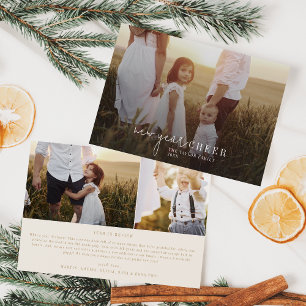 Modern Chic   Gold Photo Overlay New Year News Holiday Card