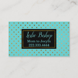 Modern Chic Gold Polka Dot Mummy Card