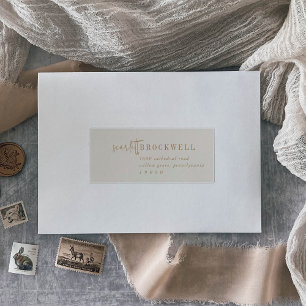 Modern Chic Gold Recipient Guest Address Labels