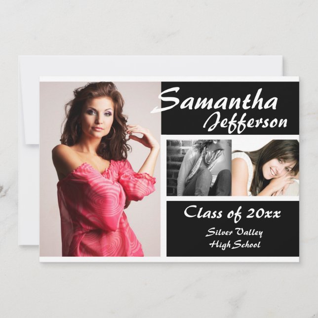 Modern Chic Graduation Announcement 5x7 (Front)